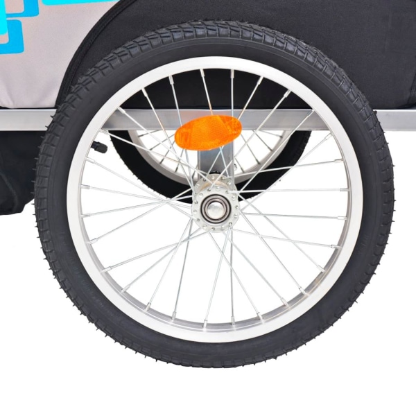 vidaXL Cykelvagn grå och blå 30 kg grå