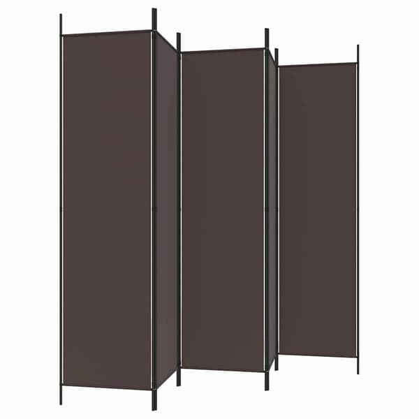 vidaXL Rumsavdelare 6 paneler brun 300x200 cm tyg Brun