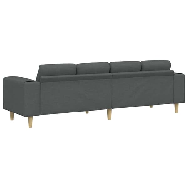vidaXL Vardagsrumsoffa Mörkgrå 250 x 77 x 76 cm Polyester Grå