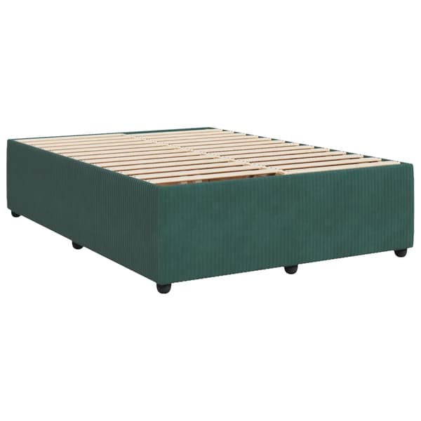 vidaXL Ramsäng med madrass mörkgrön 160x200 cm sammet Grön