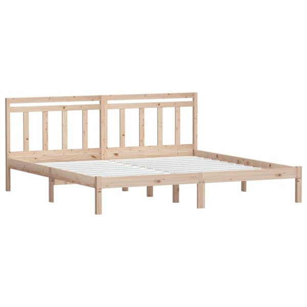 vidaXL Sängram massivt trä 200x200 cm Brun