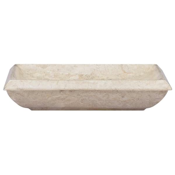 vidaXL Handfat gräddvit 50x35x10 cm marmor Creme
