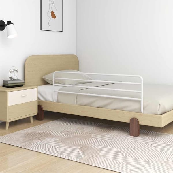 vidaXL Sängskena för barn vit (76-137)x55 cm tyg Vit