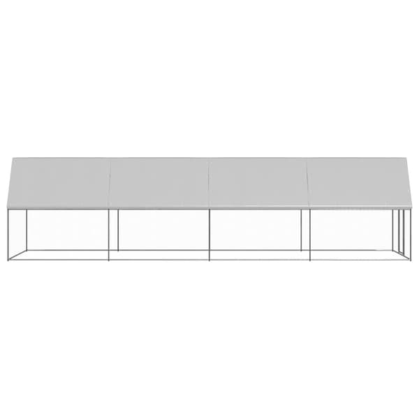 vidaXL Hönsbur för utomhusbruk 2x8x2 m galvaniserat stål Silver