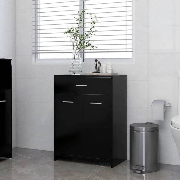 vidaXL Badrumsskåp svart 60x33x80 cm konstruerat trä Svart
