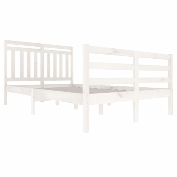 vidaXL Sängram vit massivt trä 120x200 cm enkelsäng Vit