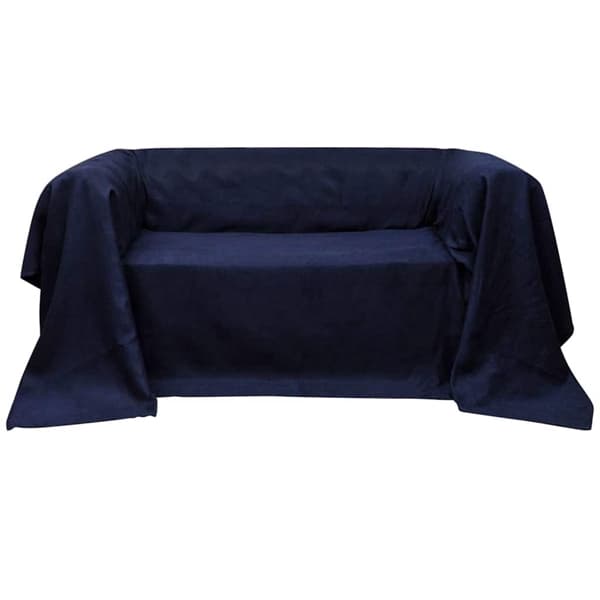 vidaXL Sofföverdrag i micromocka marinblå 140 x 210 cm Blå