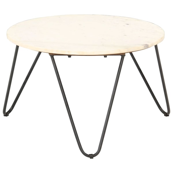 vidaXL Soffbord vit 65x65x42 cm äkta sten med marmorstruktur Vit