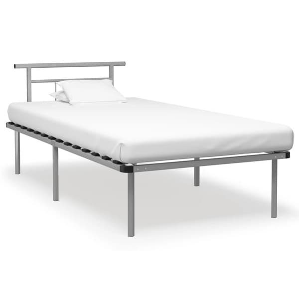 vidaXL Sängram grå metall 100x200 cm grå