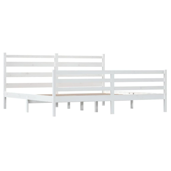 vidaXL Sängram vit massiv furu 200x200 cm Vit