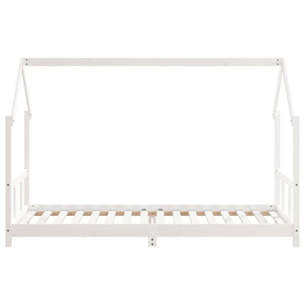 vidaXL Sängram för barnsäng vit 90x200 cm massiv furu Vit