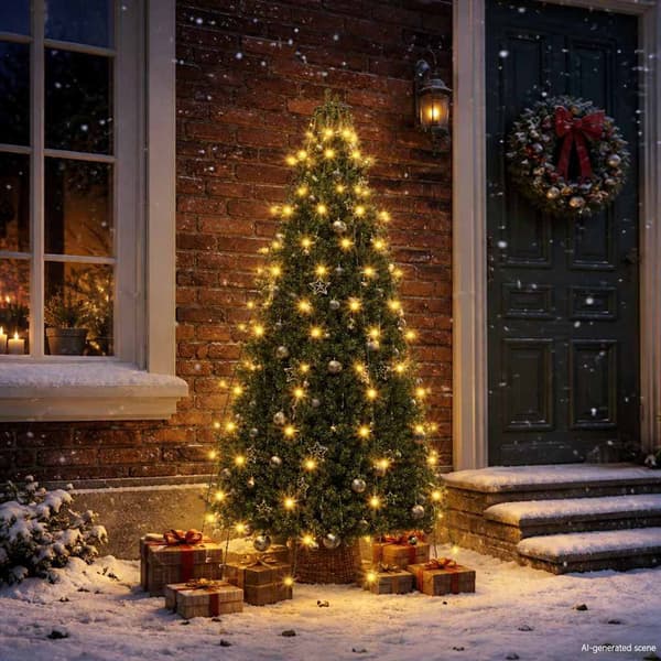 vidaXL Ljusnät för julgran 150 LED 150 cm Vit