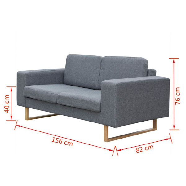 vidaXL Set med 2-sits- och 3-sitssoffa ljusgrå grå