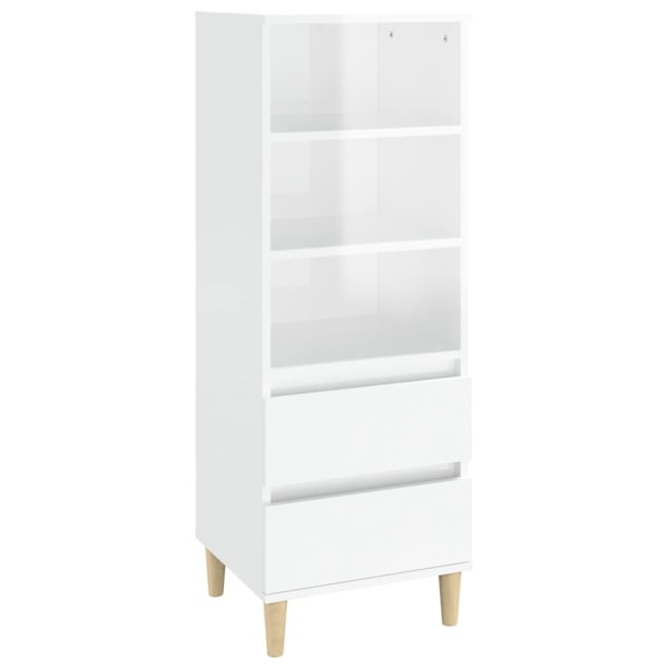 vidaXL Högskåp vit högglans 40x36x110 cm konstruerat trä Vit