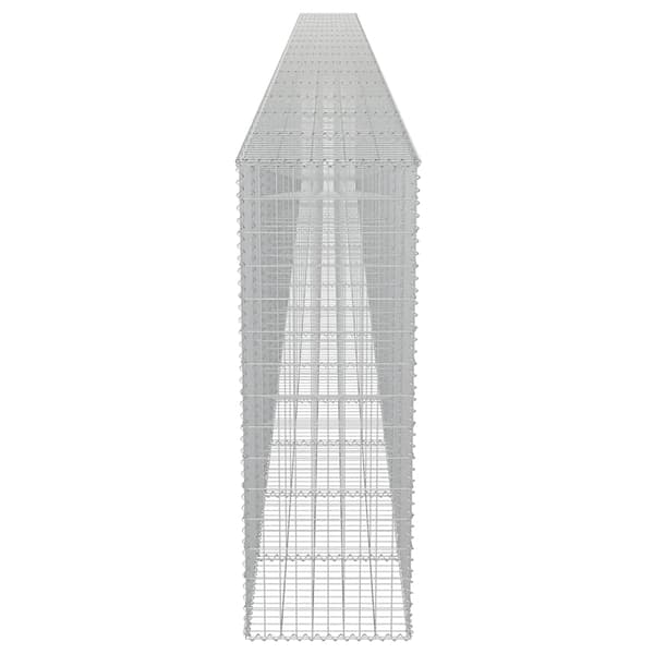 vidaXL Gabionmur i galvaniserat stål 900x50x150 cm Silver