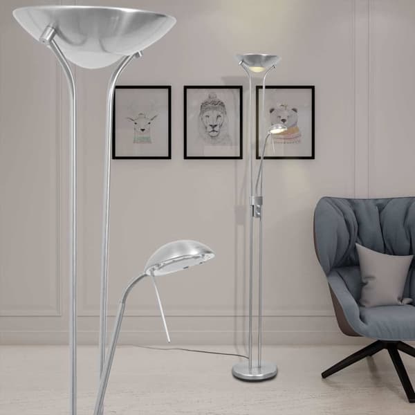vidaXL Dimbar LED Golvlampa 23 W Silver