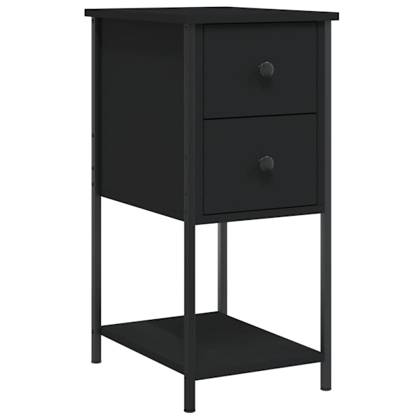 vidaXL Sängbord svart 32x42x70 cm konstruerat trä Svart