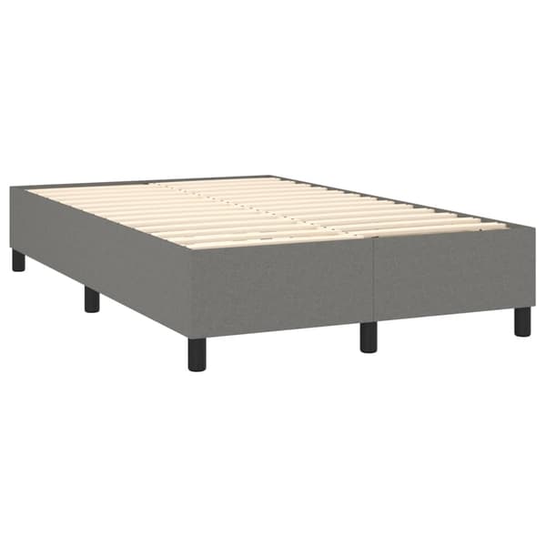 vidaXL Ramsäng med madrass & LED mörkgrå 120x200 cm tyg Grå