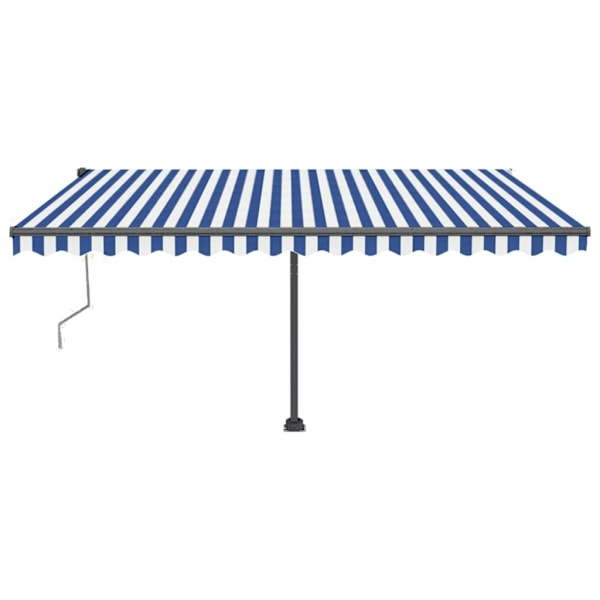 vidaXL Fristående markis automatisk 450x350 cm blå/vit Blå