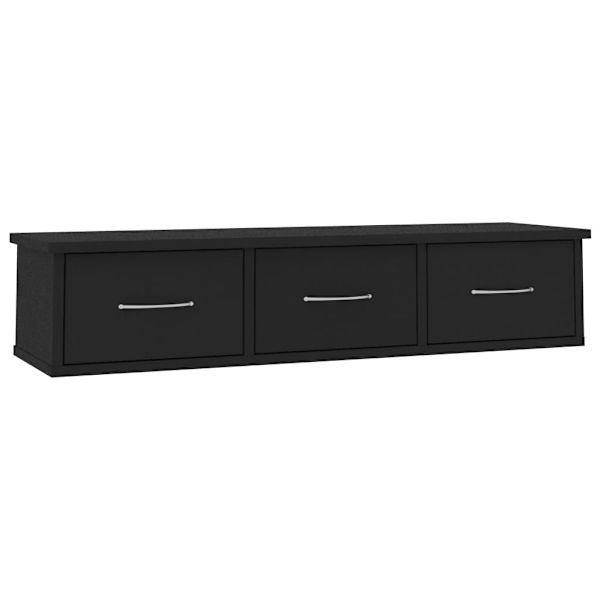 vidaXL Väggmonterade lådor svart 88x26x18,5 cm konstruerat trä Svart