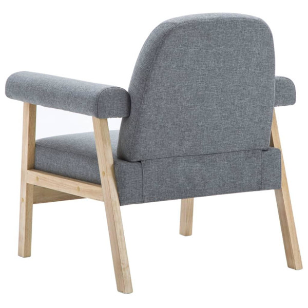 vidaXL Fåtölj ljusgrå tyg grå