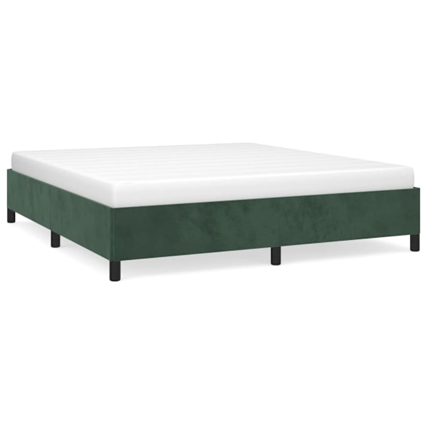 vidaXL Sängram utan madrass mörkgrön 160x200 cm sammet Grön