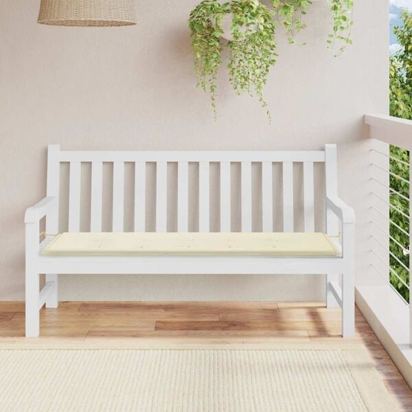 vidaXL Bänkdyna för trädgården 150x50x3 cm gräddvit Creme