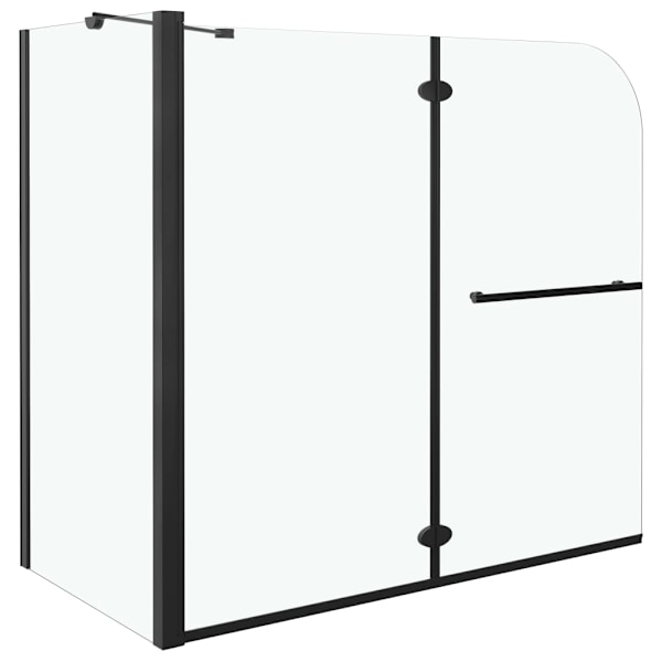 vidaXL Duschvägg fällbar ESG 120x68x130 cm svart