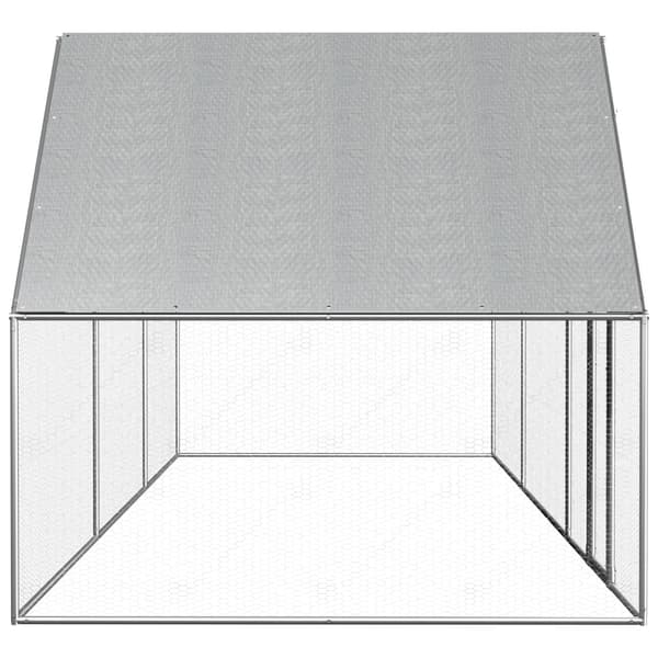 vidaXL Hönsbur 6x2x2 m galvaniserat stål Silver