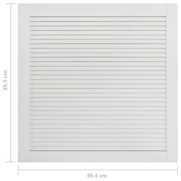 vidaXL Skåplucka lamelldesign vit 39,5x39,4 cm massiv furu Vit
