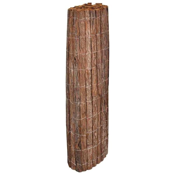 vidaXL Barkstaket 100 x 600 cm Bark Brun Brun