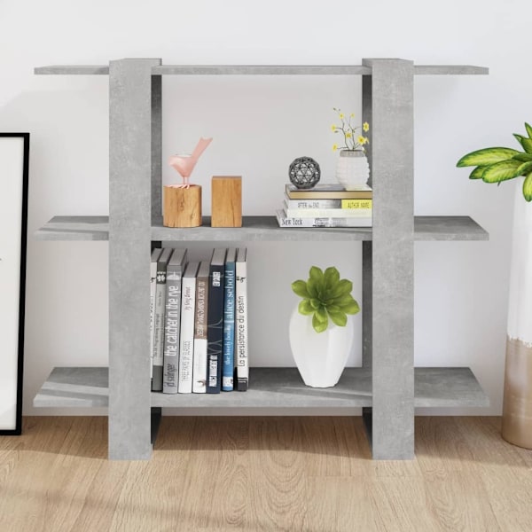 vidaXL Bokhylla/Rumsavdelare betonggrå 100x30x87 cm Grå