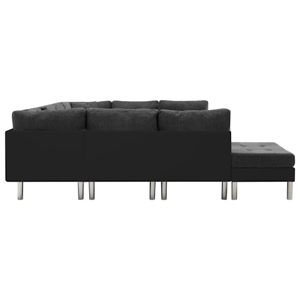 vidaXL Modulsoffa konstläder svart Svart
