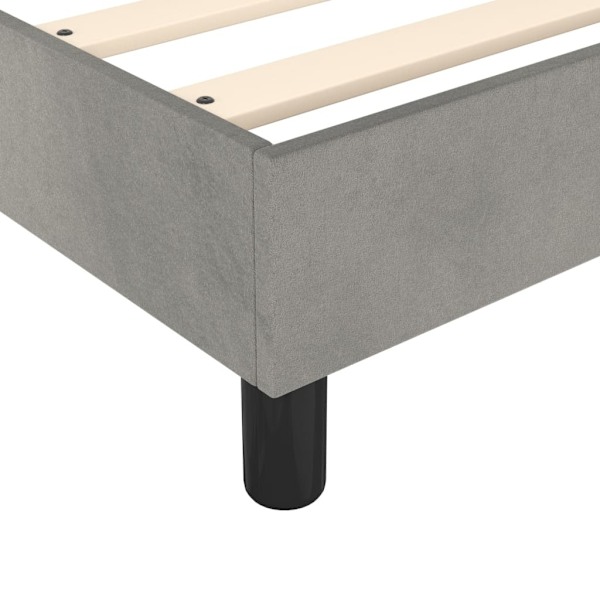 vidaXL Ramsäng med madrass ljusgrå 90x190 cm sammet Grå