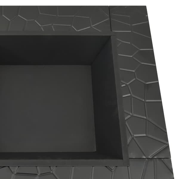 vidaXL Eldstad med eldgaffel 79x79x46,5 cm XXL stål Svart
