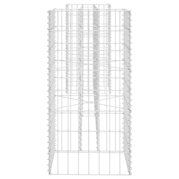 vidaXL Planteringsgabion H-formad stål 260x40x80 cm Silver