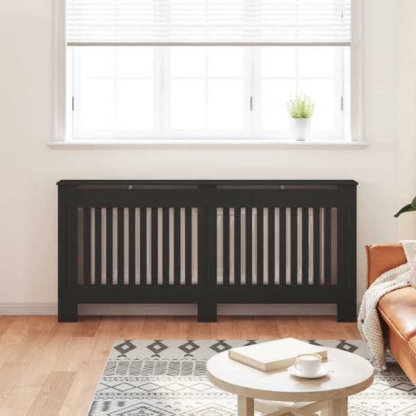 vidaXL Elementskydd svart 172x19x81,5 cm MDF Svart