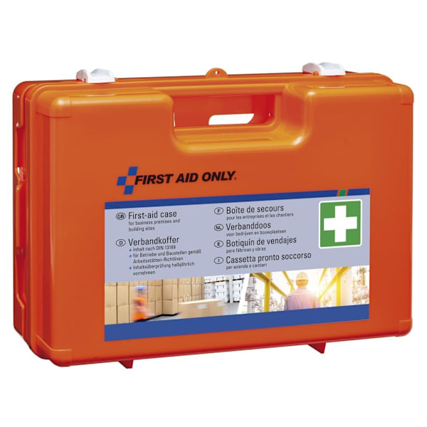 FIRST AID ONLY Nödpaket med handtag för arbetsplatser DIN 13169 Orange