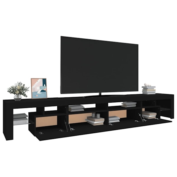 vidaXL Tv-bänk med LED-belysning svart 260x36,5x40 cm Svart