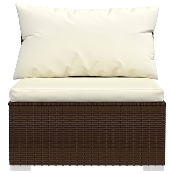 vidaXL Loungegrupp med dynor 8 delar konstrotting brun Brun