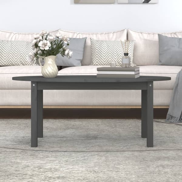 vidaXL Soffbord grå 110x55x45 cm massiv furu Grå