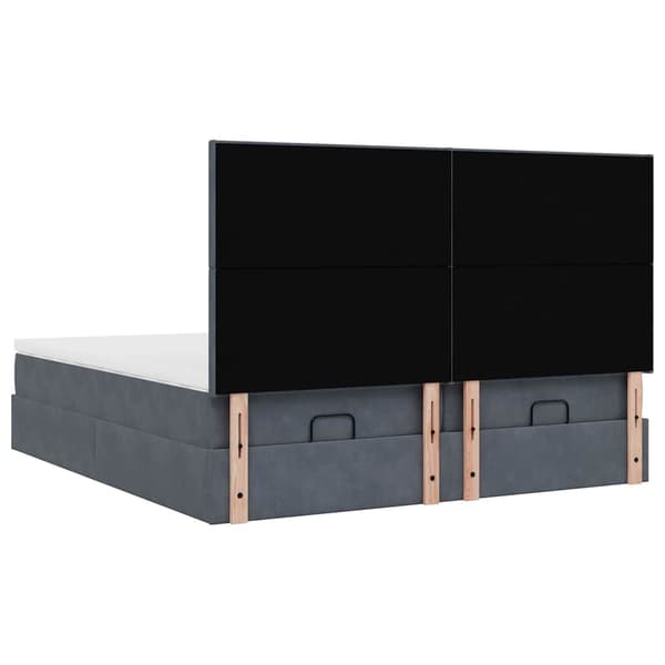 vidaXL Ottoman sängram med madrasser mörkgrå 180x200 cm sammet Grå