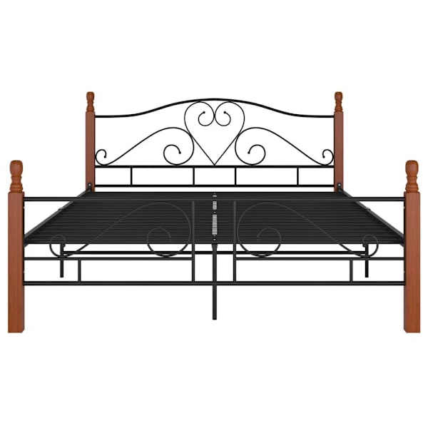 vidaXL Sängram svart metall 160x200 cm Svart