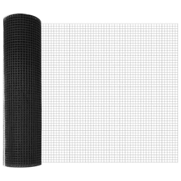 vidaXL Svetsat trådgaller markfäste 25 x 0,8 m PVC-belagda stål Grå Grå