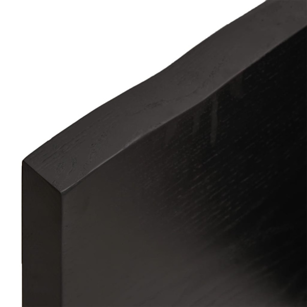 vidaXL Bordsskiva mörkbrun 120x40x(2-4) cm behandlad massiv ek Brun