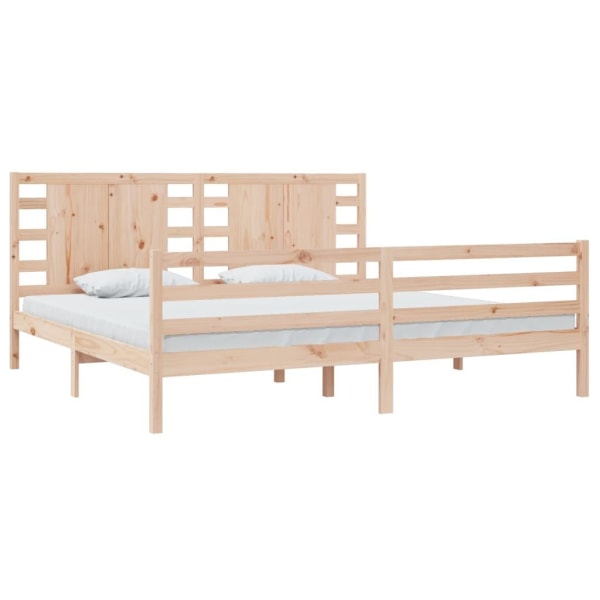 vidaXL Sängram massiv furu 200x200 cm Brun