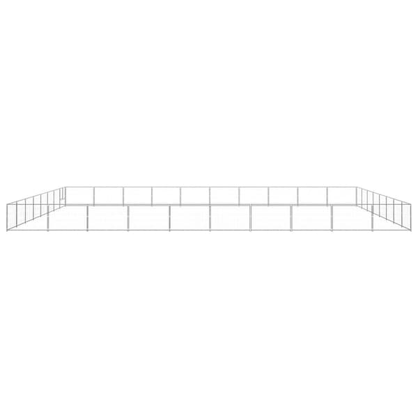 vidaXL Hundgård silver 80 m² stål Silver