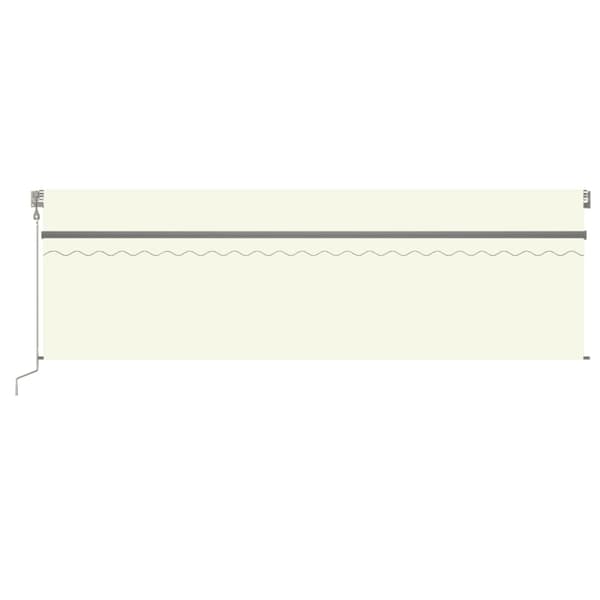 vidaXL Automatiserad markis rullgardin vindsensor LED 5x3m gräddvit Creme
