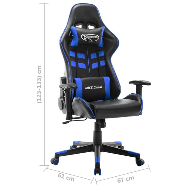 vidaXL Gamingstol svart och blå konstläder multifärg
