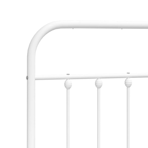 vidaXL Sängram med huvudgavel och fotgavel vit metall 140x190 cm Vit